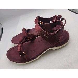 Womans Teva size 8 hook and loop burgundy sandals